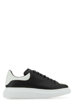 Alexander McQueen Alexander Mcqueen Black Leather Sneakers With White Leather Heel
