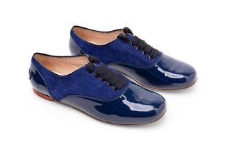 Hogan Patent Leather with Suede Oxford Shoe - Navy
