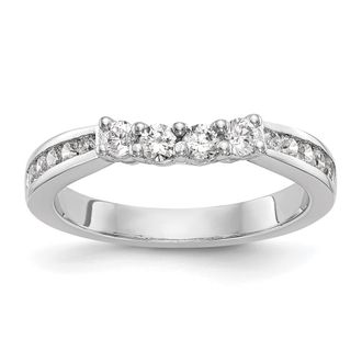 Diamond2Deal 14k White Gold Lab Grown Diamond Wedding Band Ring 0.57Ct Clarity- VS Color- G-H