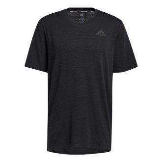 adidas Mens adidas Logo Printing Round Neck Straight Short Sleeve Black T-Shirt GL0434