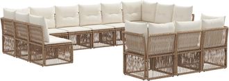 vidaXL Conjunto De Sof&aacute;s De Jard&iacute;n 13 Uds. Beige Rat&aacute;n Sint&eacute;tico Vidaxl