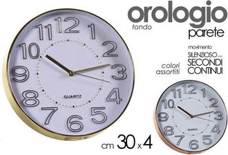 Trade Shop Trade Shop - Orologio Parete Tondo Movimento Silenzioso 30x4 Cm Vari Colori Assortiti 722127