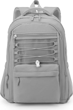 Generic Unisex Classic Backpack, Waterproof Travel Bag, Multi-Pocket Storage Bag, Suitable for Outdoor Travel and Camping (Gray,30 x 12 x 43 cm / 11.8 x 4.7 x