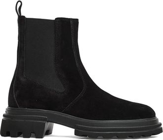 Hogan Zwarte Su&egrave;de Chelsea Enkellaarzen - Dames - Chelseaboots - Zwart - 37 EU - Su&egrave;de - Schoenen