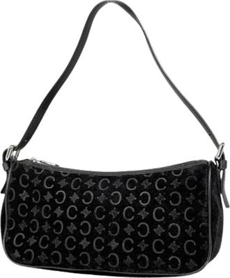 Celine Pre-owned Shoulder Bags, female, Black, Size: ONE SIZE Pre-owned Vintage Suede Shoulder Bag
