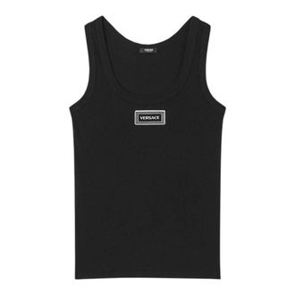 Versace Tank TOP With Logo - Tops - Mujer - Negro - M