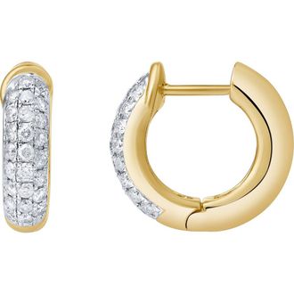 LuvMyJewelry Embrace 10K Gold Diamond Huggie Earrings - 0.85 CT in 10K Yellow Gold at Nordstrom
