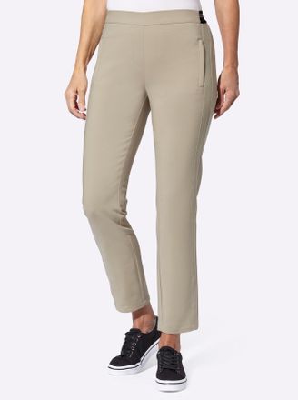 Casual Looks Schlupfhose CASUAL LOOKS, Damen, Gr. 44, Normalgr&ouml;ssen, braun (schlamm), 59% Baumwolle, 37% Polyester, 4% Elasthan, unifarben, lang, Hosen Schlupfhose
