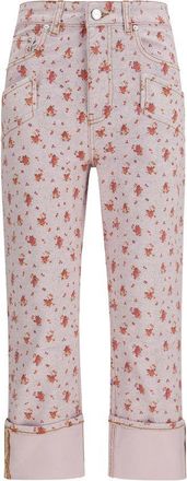 Ganni Multicolor Cotton Cropped Womens Pants