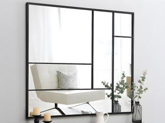 Vente-Unique Specchio industriale L.150 x H.130 cm in Metallo Nero - MALDONIA