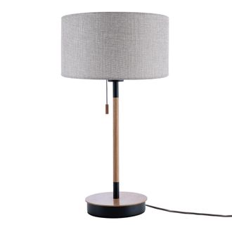 Paco Home L&aacute;mpara Mesa Mesilla Escritorio Altura 49 Cm Dise&ntilde;o Escandinavo Gris (&oslash;28 Cm), Luminaria De Mesa Negro/madera - Paco Home