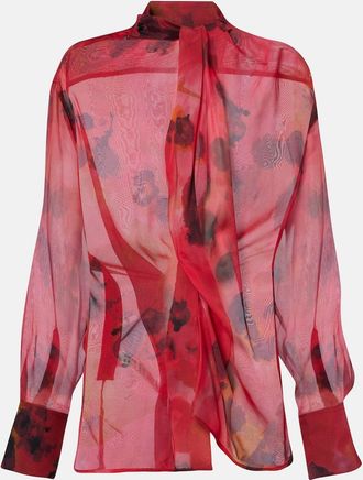 Victoria Beckham Blusa in seta con stampa