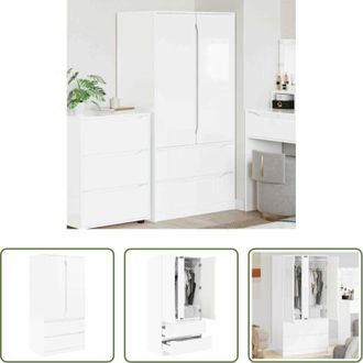 vidaXL Armadio da bagno con cassetto - Mobile da Bagno con cassetto Bianco Lucido 79,5 x 49 x 156 cm