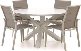 Bellagio la vita attrattiva Bellagio Albinea/Lodola &oslash;130cm dining tuinset 5-delig stapelbaar