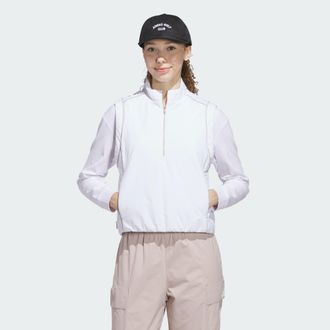 adidas adidas Performance Womens Beyond Twistweave Loose Quarter-Zip Vest - White - Size X-Small