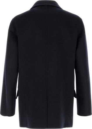 Umit Benan Mens Navy Blue Wool Blend Coat Darknavy Cappotti