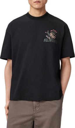 AllSaints Cacti Graphic T-Shirt in Washed Black at Nordstrom, Size X-Large