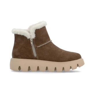 Rieker Bruine Korte Laarzen met Ritssluiting - Dames - Schoenen - Bruin - Maat: 39 EU Leer
