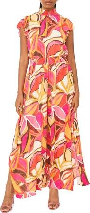 Halogen Flutter Sleeve Jumpsuit in Pink Multi at Nordstrom Rack, Size X-Large