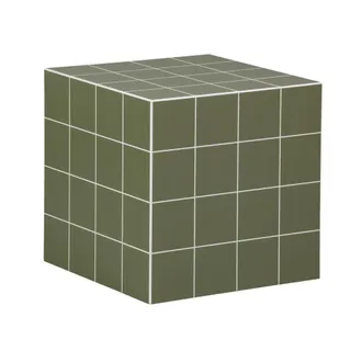 Sweeek Mesa de centro o auxiliar c&uacute;bica efecto azulejos de cemento, 40cm
