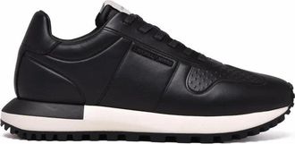 Emporio Armani Leather Sneakers - Black