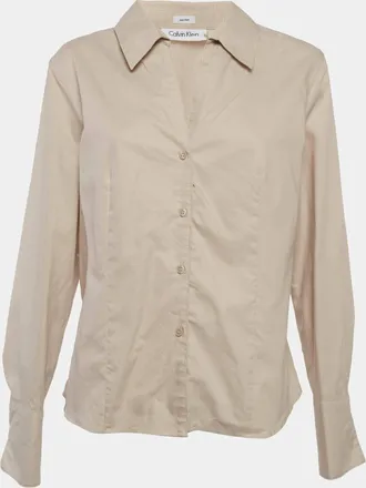Calvin Klein Beige Cotton Long Sleeve Shirt