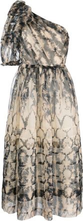 Ulla Johnson Artemis one-shoulder midi dress - women - Silk/Silk/Cotton - 6 - Neutrals