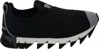 Dolce & Gabbana Zwarte Shark Neopreen Stretch Sneakers - Dames - Sneakers - Zwart - 36 EU - Leer - Schoenen