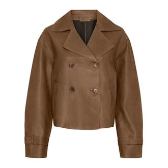 BTF-CPH Btfcph - Korte Trenchcoat - Dames - Jassen - Bruin - Maat: L Leer