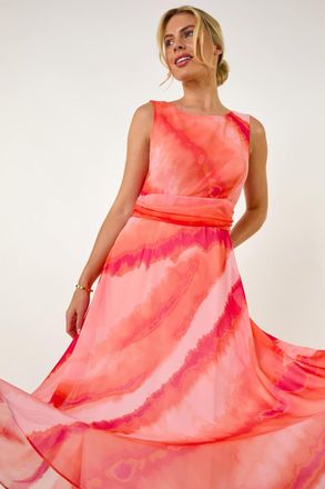 Roman Tie Dye Gathered Midi Dress