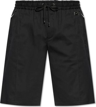 Dolce & Gabbana Korte Broeken, Heren, Zwart, XL, Katoen, Katoenen shorts met logo