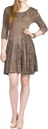Papillon Sublimation Skirt Paisley Print Dress In Mocha
