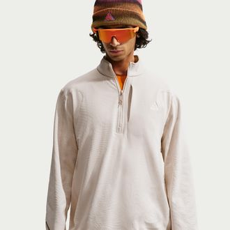 Nike Mens Nike ACG Wolf Grid Therma-FIT 1/2-Zip Hiking Top in Brown | IM4233-104