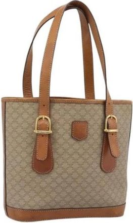 Celine Pre-owned Vintage Canvas Tote Bag - Dames - Vintage Shopper - Bruin - ONE Size - Leer - Vintage