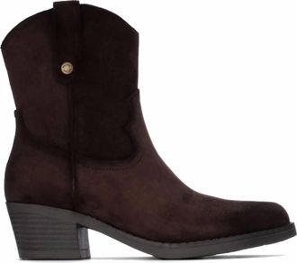 Refresh Womens Italian Western Suede Ankle Booties In Brown