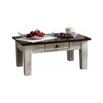 Massivmoebel24 tavolino da salotto in legno di mango / acacia 90x60x40 bianco cerato CASTLE-ANTIK 247