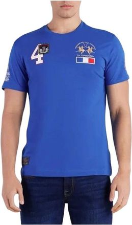 La Martina Dames, Tops, Blauw, Maat: XL Katoen