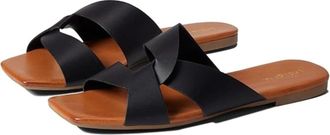 Indigo Womens Indigo Rd. Fletcher Sandals Black Square Toe Slip-On HTAT200