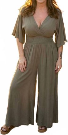 Final Touch Summer Muse Jumpsuit In Olive