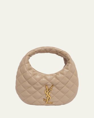 Saint Laurent Icarino Baby YSL Quilted Leather Hobo Bag