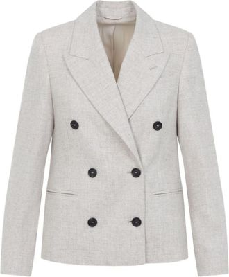 Brunello Cucinelli Beige Notched Lapel Blazer
