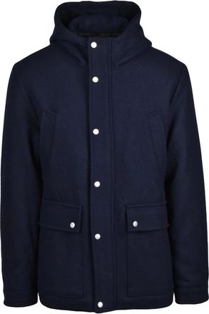Jack & Jones Practical Deep Navy Parka with Combined Closure and Quilted Lining