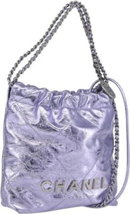 Chanel Pre-owned Bucket Bag - Dames - Vintage Tas - Paars - ONE Size - Leer - Vintage