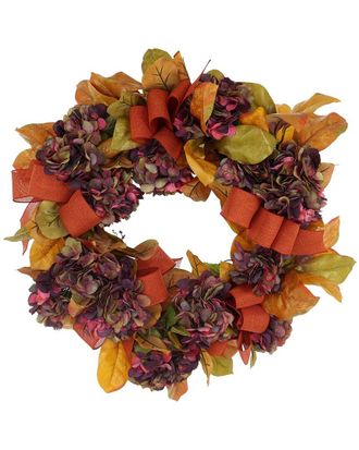 Creative Displays Inc. 28In Traditional Fall Wreath With Hydrangeas & Bows