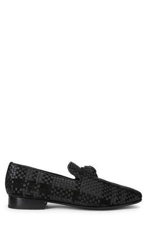 Kurt Geiger Ace Woven Slip-On Loafer in Charcoal at Nordstrom, Size 10.5