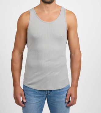 Monfrere Travis Scoop Neck Tank Top In Light Grey