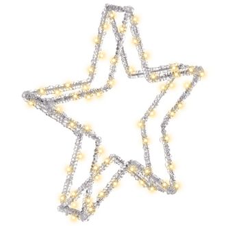 Beliani Decoraci&oacute;n Led De Navidad Estrella Accesorio Interior Exterior Luces Led Iluminaci&oacute;n Metal Blanco Simo