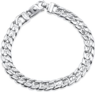 Pompeii3 Braccio Mens 34 Gram Curb Link Solid Silver Bracelet 8.5 Size: 8.5