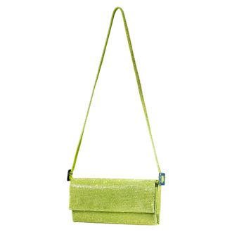 Benedetta Bruzziches Vittissima La Grande Bag - Zeg nooit nooit meer - Dames - Schoudertassen - Groen - ONE Size - Satijn - Tassen