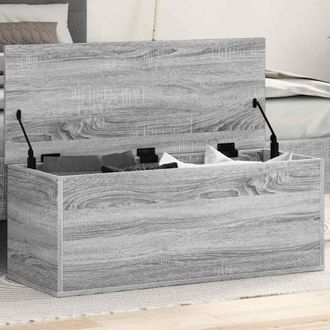 vidaXL Caja De Almacenaje Madera De Ingenier&iacute;a Gris Sonoma 90x35x35 Cm Vidaxl